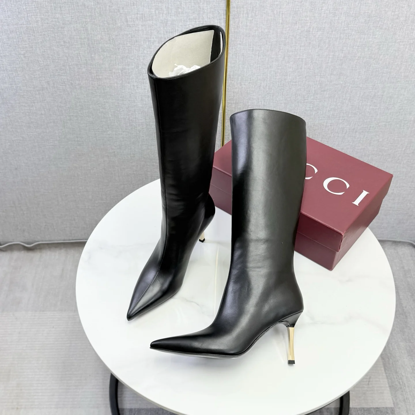 GUCCI Boots Black-Gold E10202609110598 - Image 7