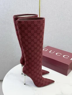 GUCCI Boots Burgundy-Silver D80202609110601