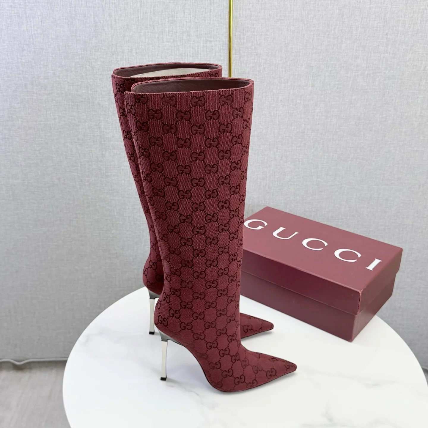 GUCCI Boots Burgundy-Silver D80202609110601