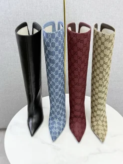 Alternative view of GUCCI Boots Burgundy-Silver D80202609110601