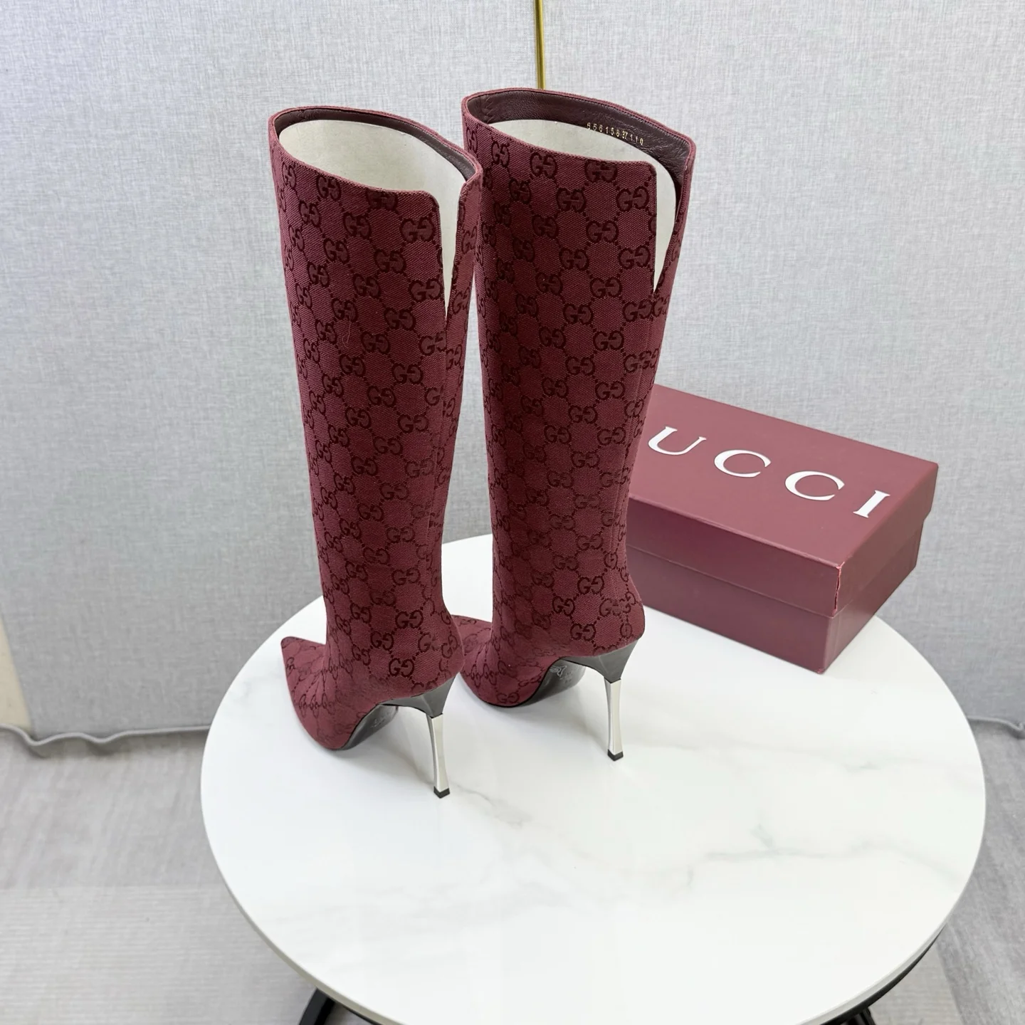 GUCCI Boots Burgundy-Silver D80202609110601 - Image 6