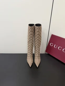 GUCCI Boots Calf Leather Beige-Brown EU35-42 D80202609110764
