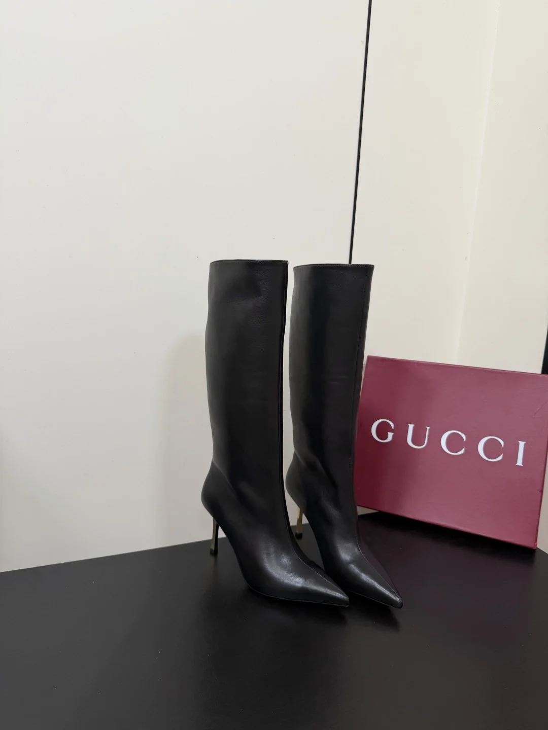 GUCCI Boots Calf Leather Black EU35-42 D80202609110763 - Image 2