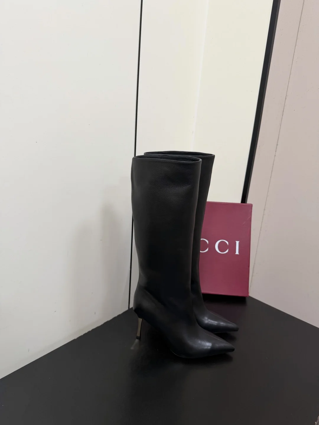 GUCCI Boots Calf Leather Black EU35-42 D80202609110763 - Image 4