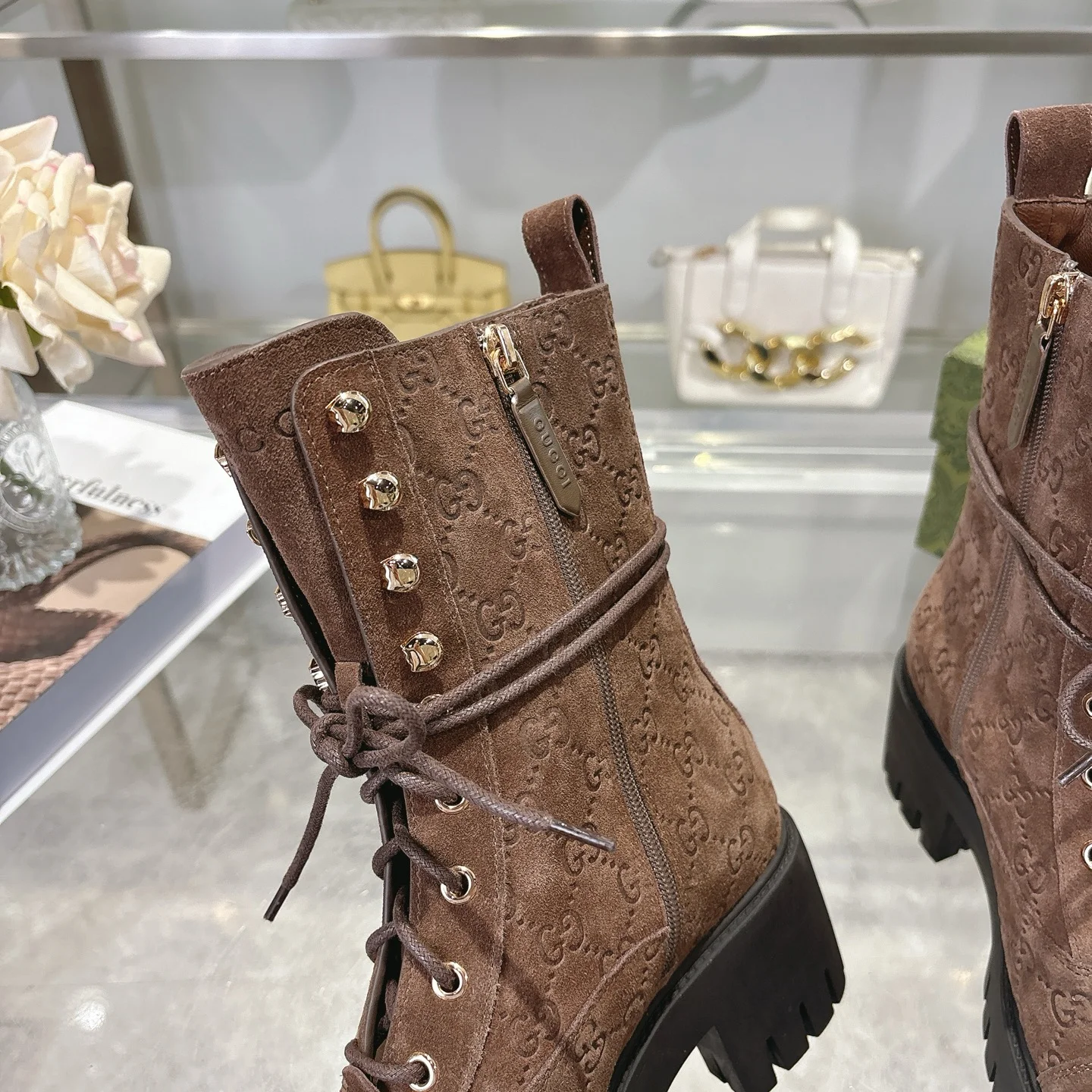 GUCCI Boots Leather Brown-Black EU36-42 C30202609111789 - Image 7
