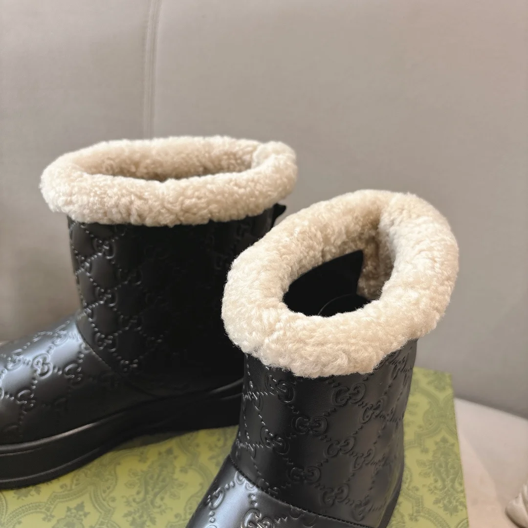 GUCCI Boots Leather Wool Black-Cream EU35-42 B90202609111801 - Image 8