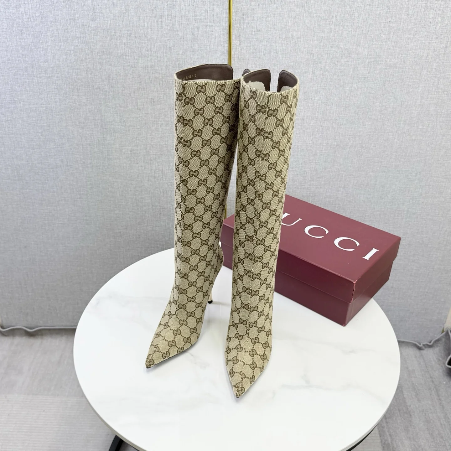 GUCCI Boots Patent Leather Beige-Gold EU35-39 D80202609110602 - Image 3