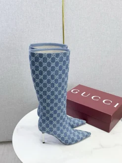 GUCCI Boots Patent Leather Blue-White EU35-39 D80202609110597