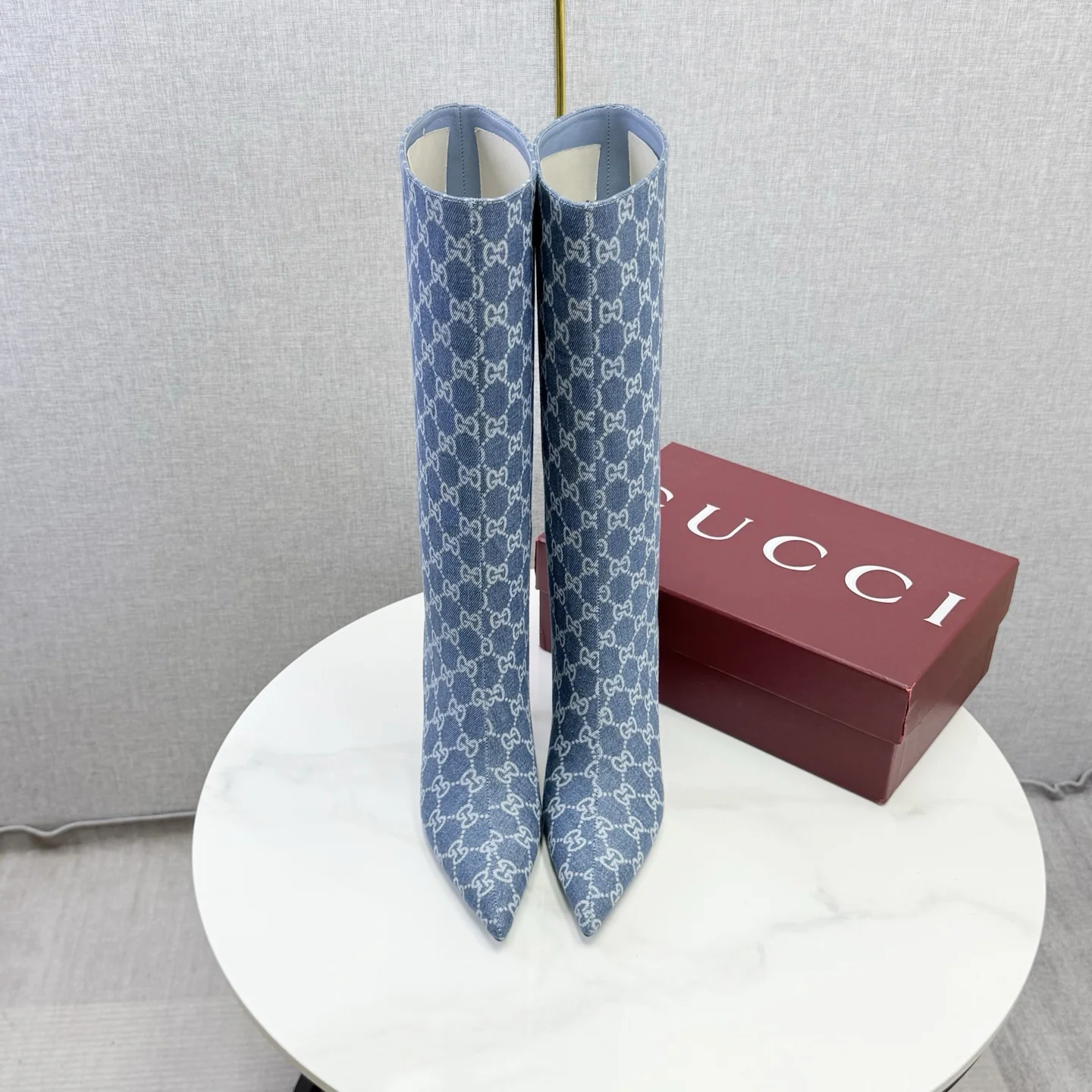 GUCCI Boots Patent Leather Blue-White EU35-39 D80202609110597 - Image 2