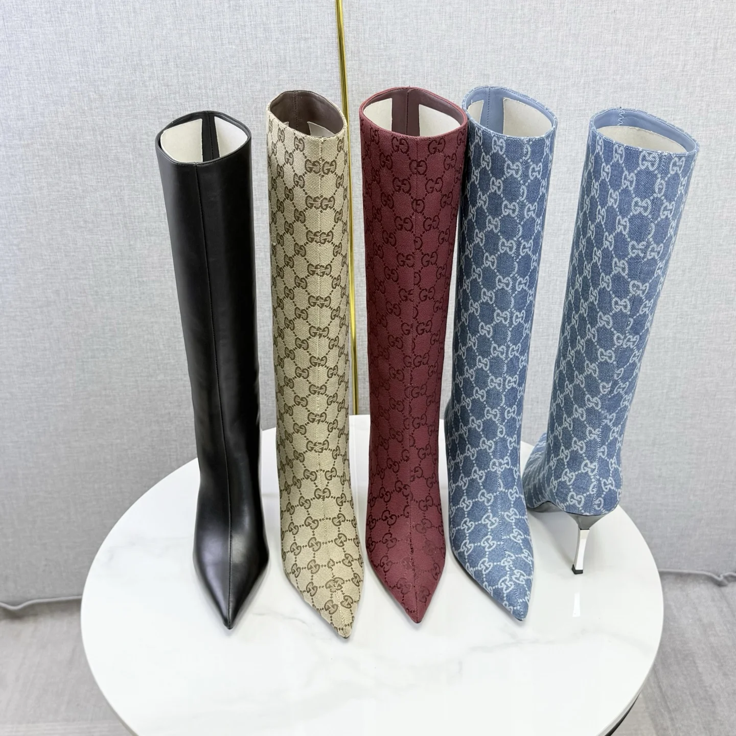 GUCCI Boots Patent Leather Blue-White EU35-39 D80202609110597 - Image 9