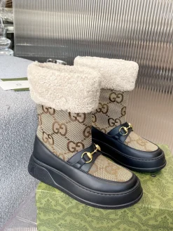 GUCCI Boots Shearling Leather Black-Beige EU35-42 C40202609111805