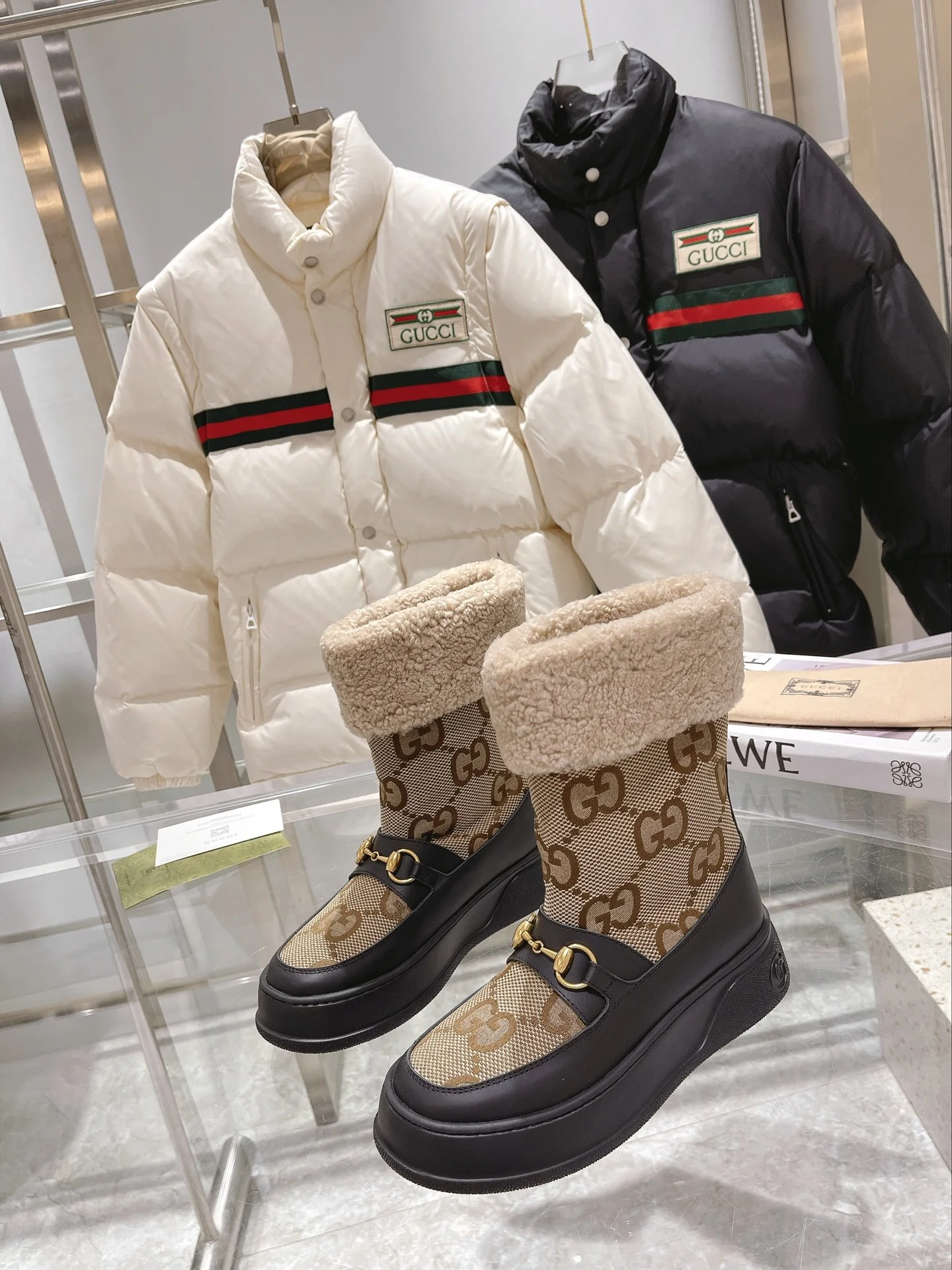 GUCCI Boots Shearling Leather Black-Beige EU35-42 C40202609111805 - Image 2