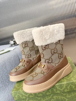 GUCCI Boots Sheepskin Leather Brown-Beige EU35-42 C40202609111806