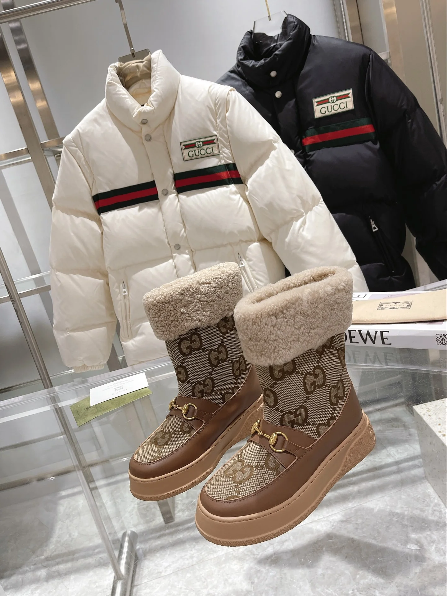 GUCCI Boots Sheepskin Leather Brown-Beige EU35-42 C40202609111806 - Image 2