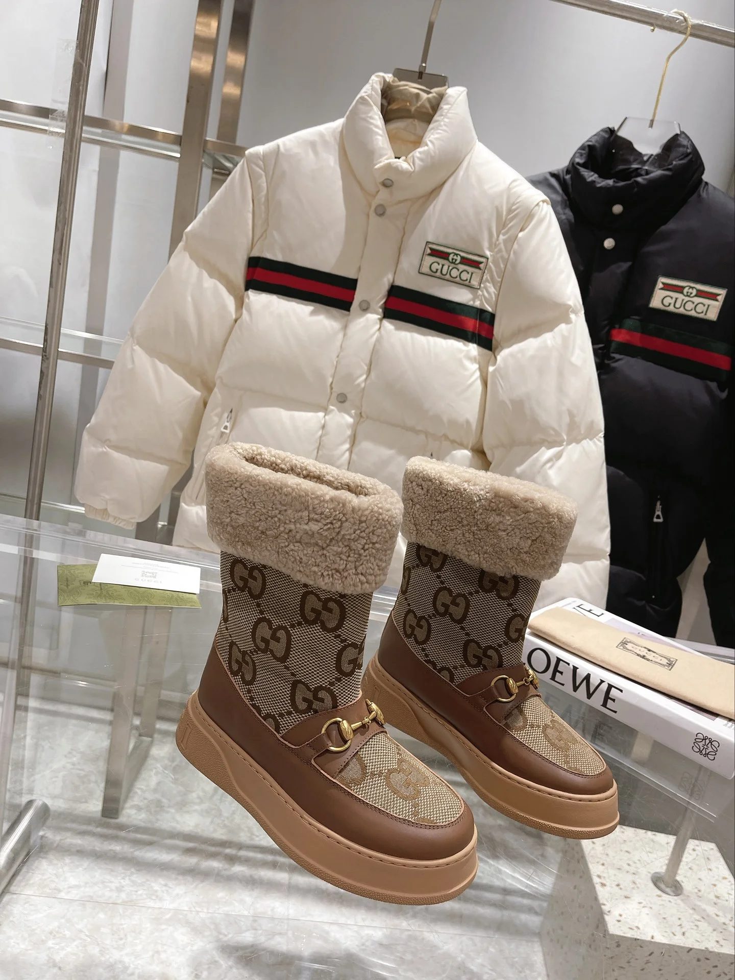 GUCCI Boots Sheepskin Leather Brown-Beige EU35-42 C40202609111806 - Image 3