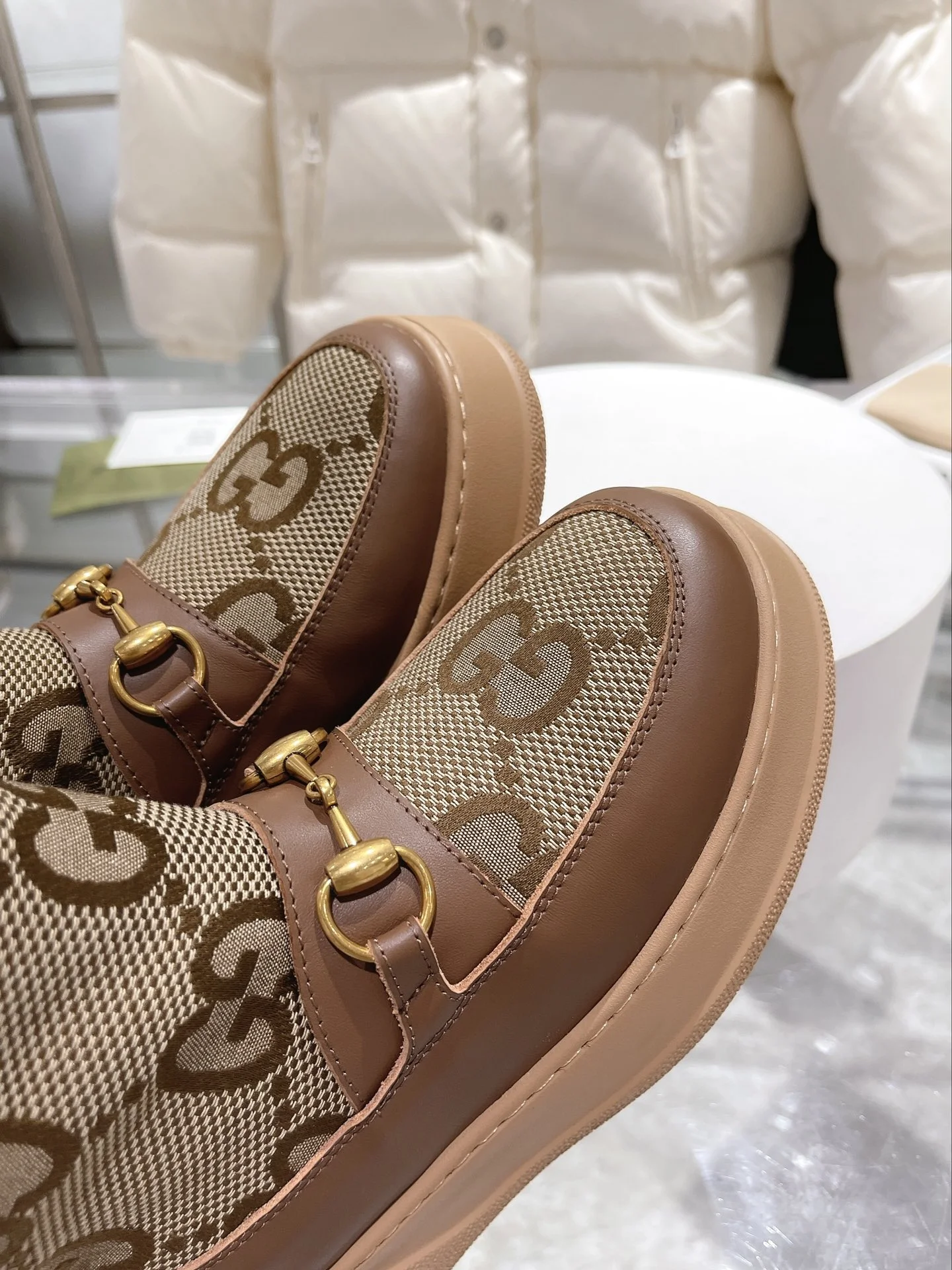 GUCCI Boots Sheepskin Leather Brown-Beige EU35-42 C40202609111806 - Image 7