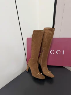 GUCCI Boots Stretch Lambskin Brown-Gold EU35-42 D50202609110758