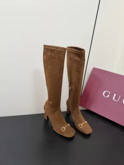Alternative view of GUCCI Boots Stretch Lambskin Brown-Gold EU35-42 D50202609110758