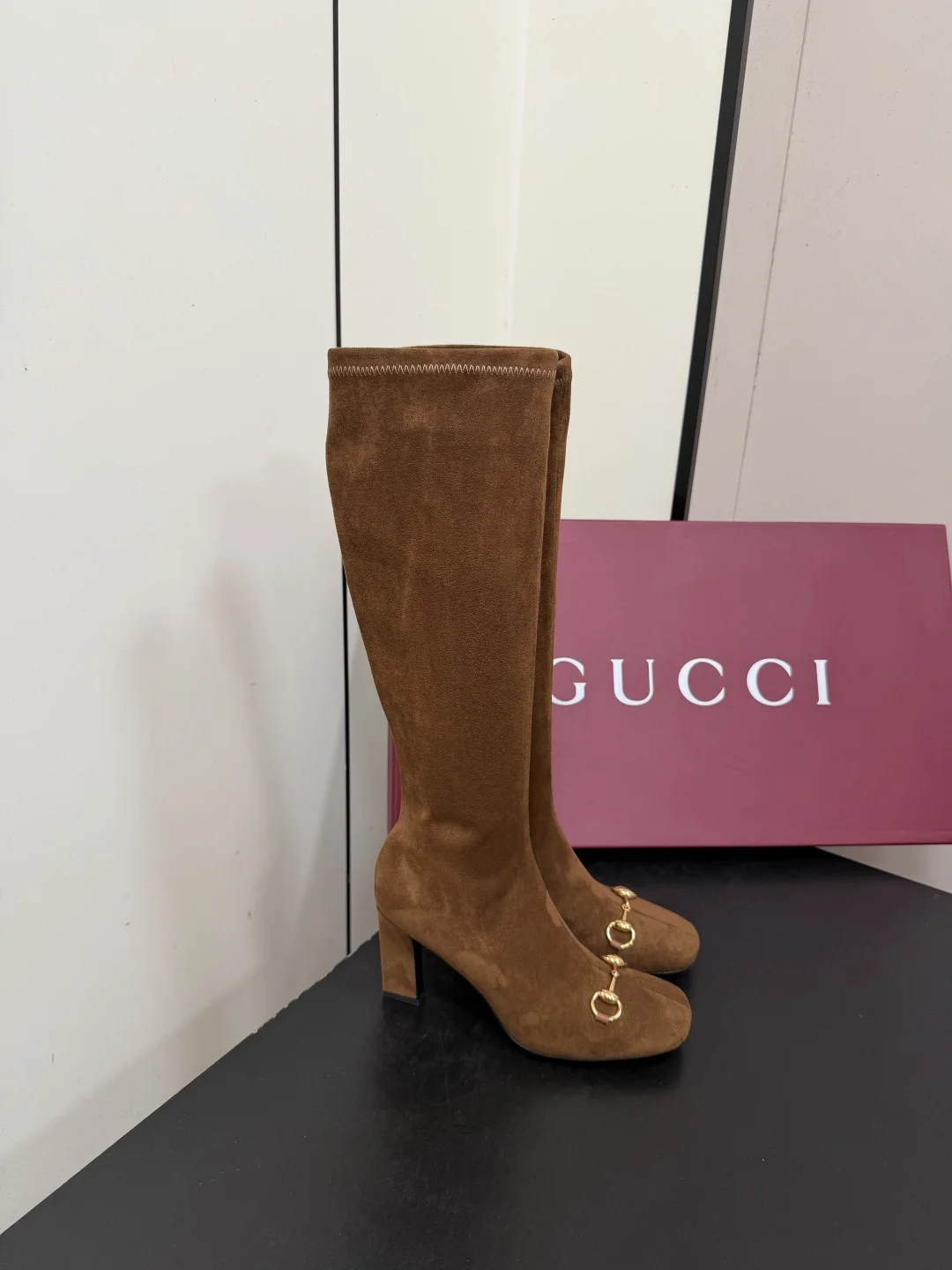 GUCCI Boots Stretch Lambskin Brown-Gold EU35-42 D50202609110758 - Image 4