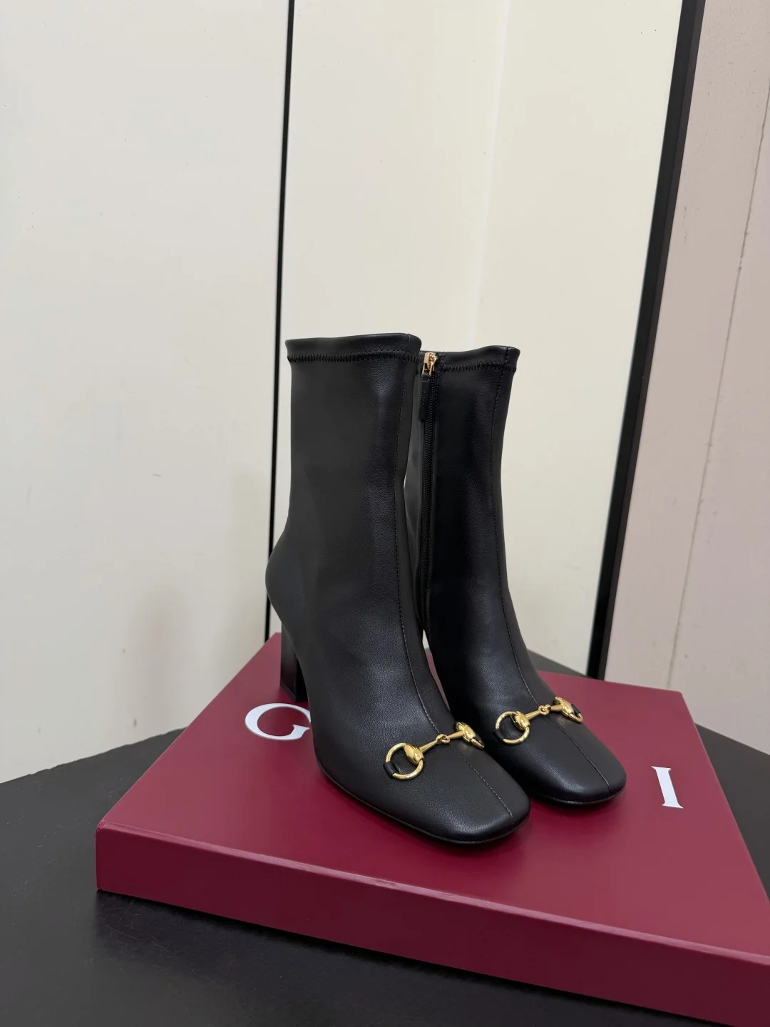 GUCCI Boots Stretch Sheepskin Black-Gold EU35-41 D20202609110753