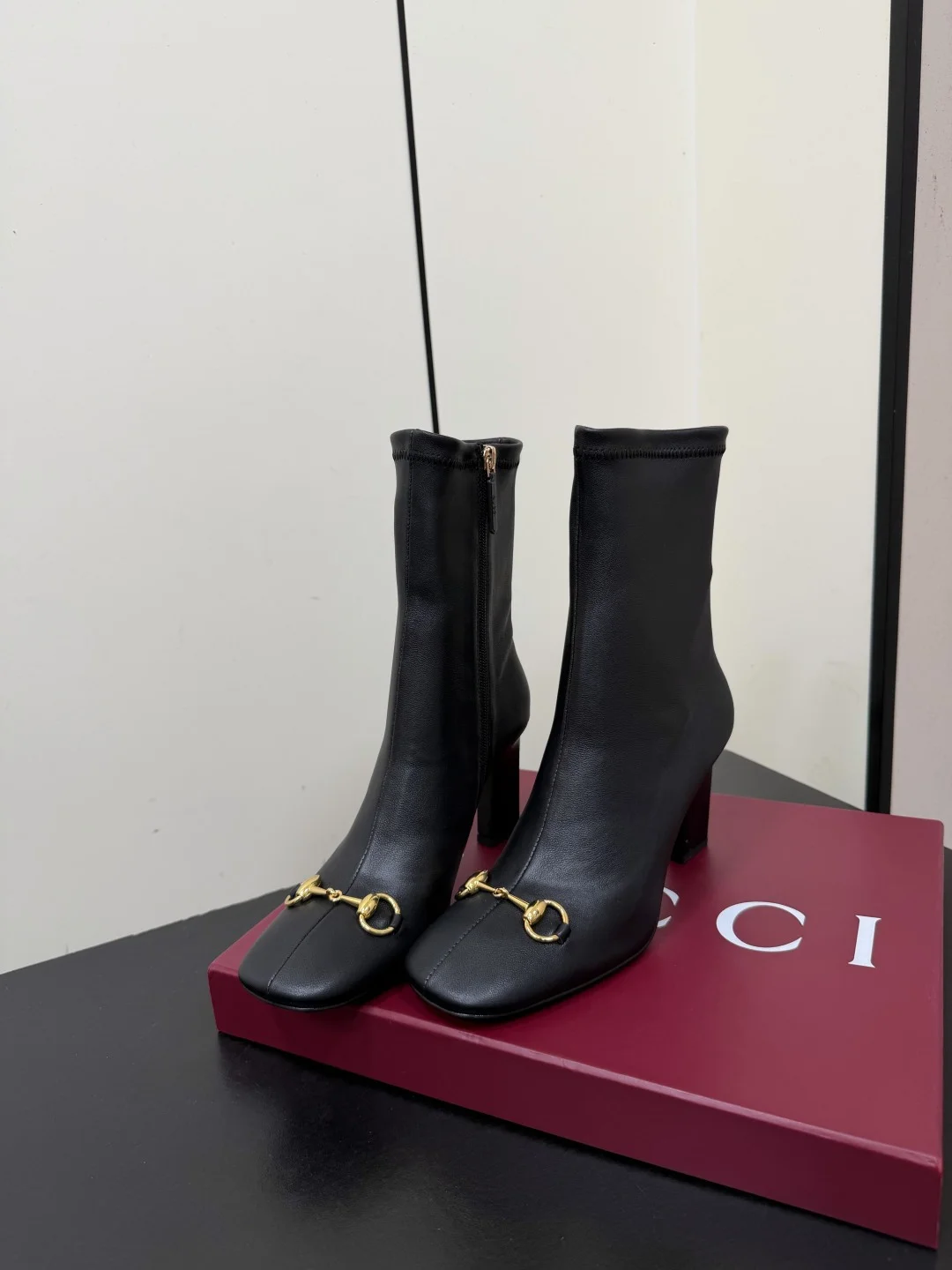 GUCCI Boots Stretch Sheepskin Black-Gold EU35-41 D20202609110753 - Image 3