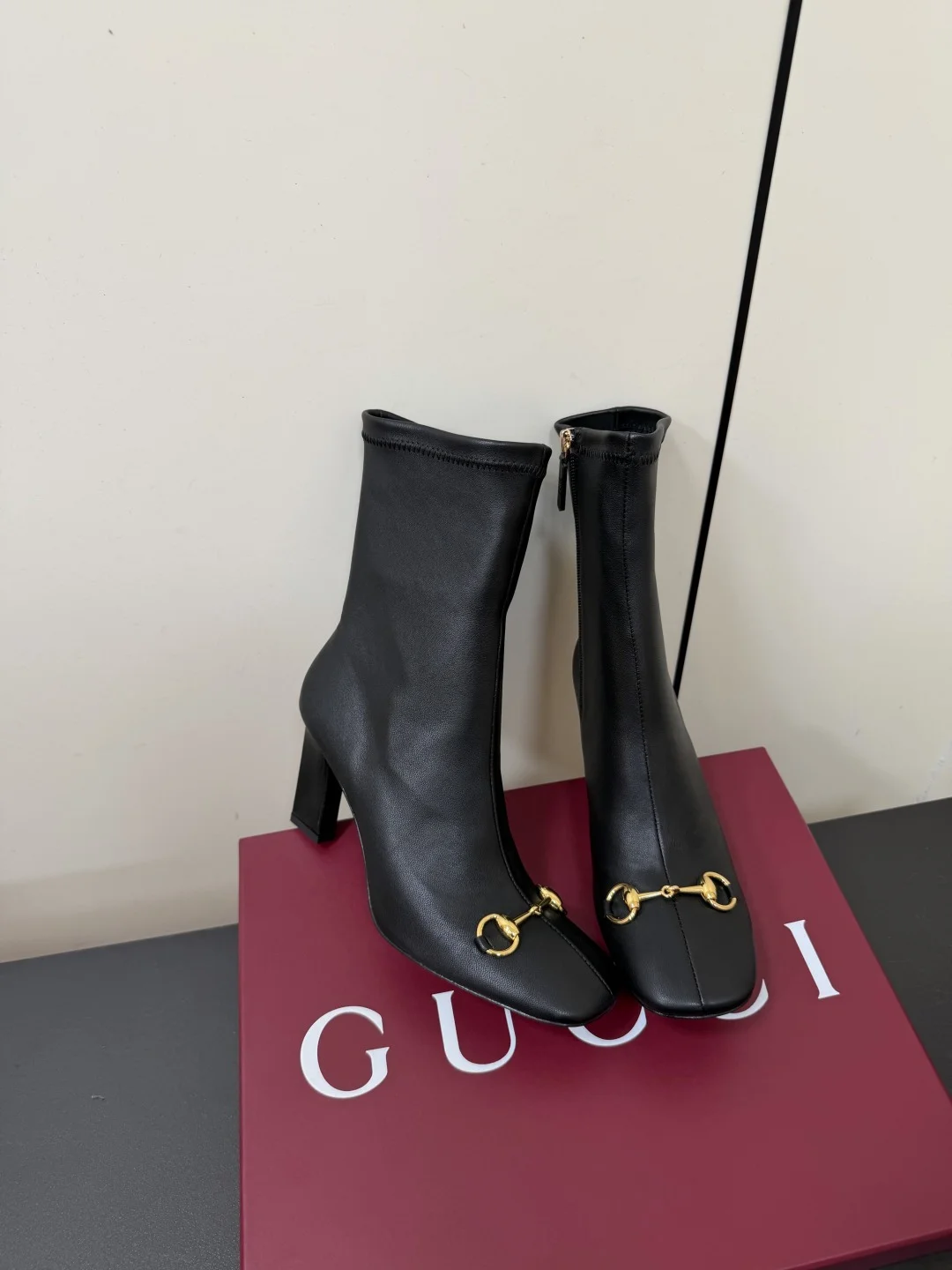 GUCCI Boots Stretch Sheepskin Black-Gold EU35-41 D20202609110753 - Image 5