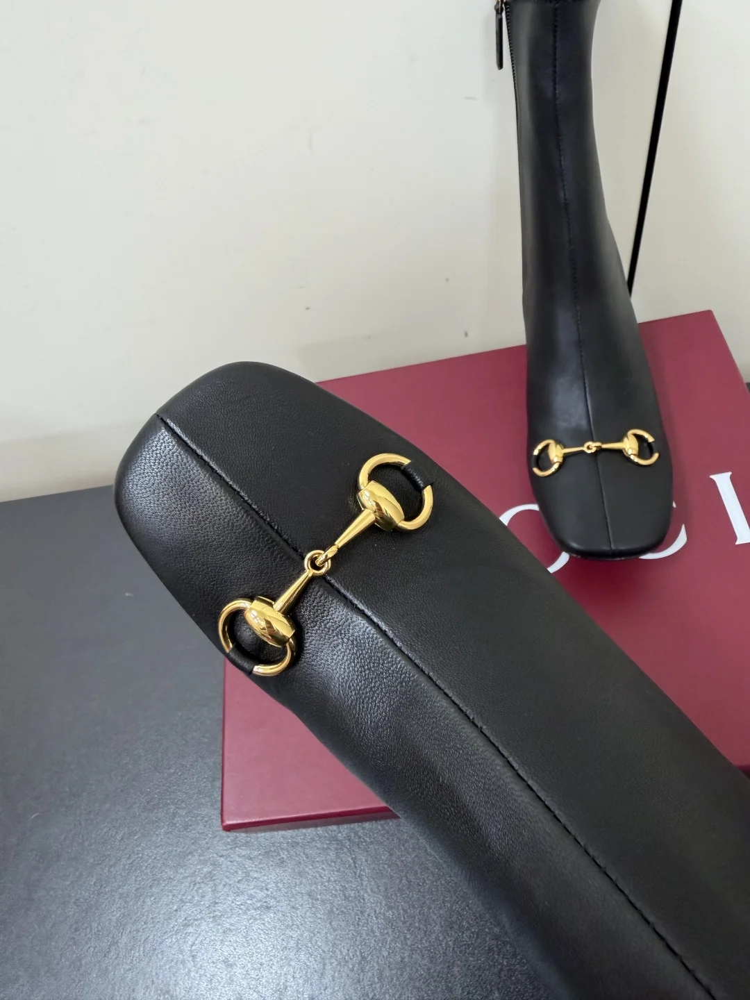 GUCCI Boots Stretch Sheepskin Black-Gold EU35-41 D20202609110753 - Image 6