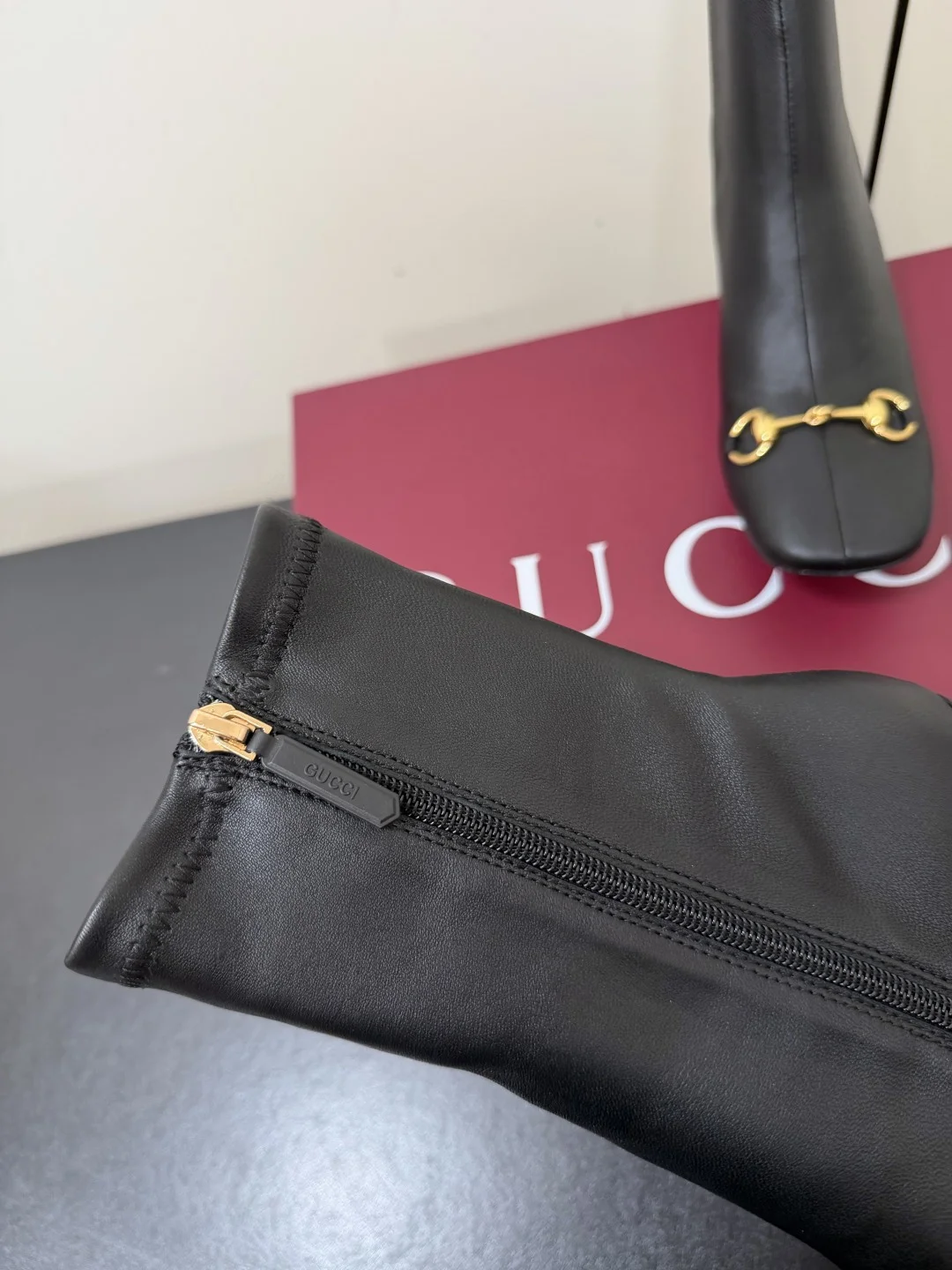 GUCCI Boots Stretch Sheepskin Black-Gold EU35-41 D20202609110753 - Image 7