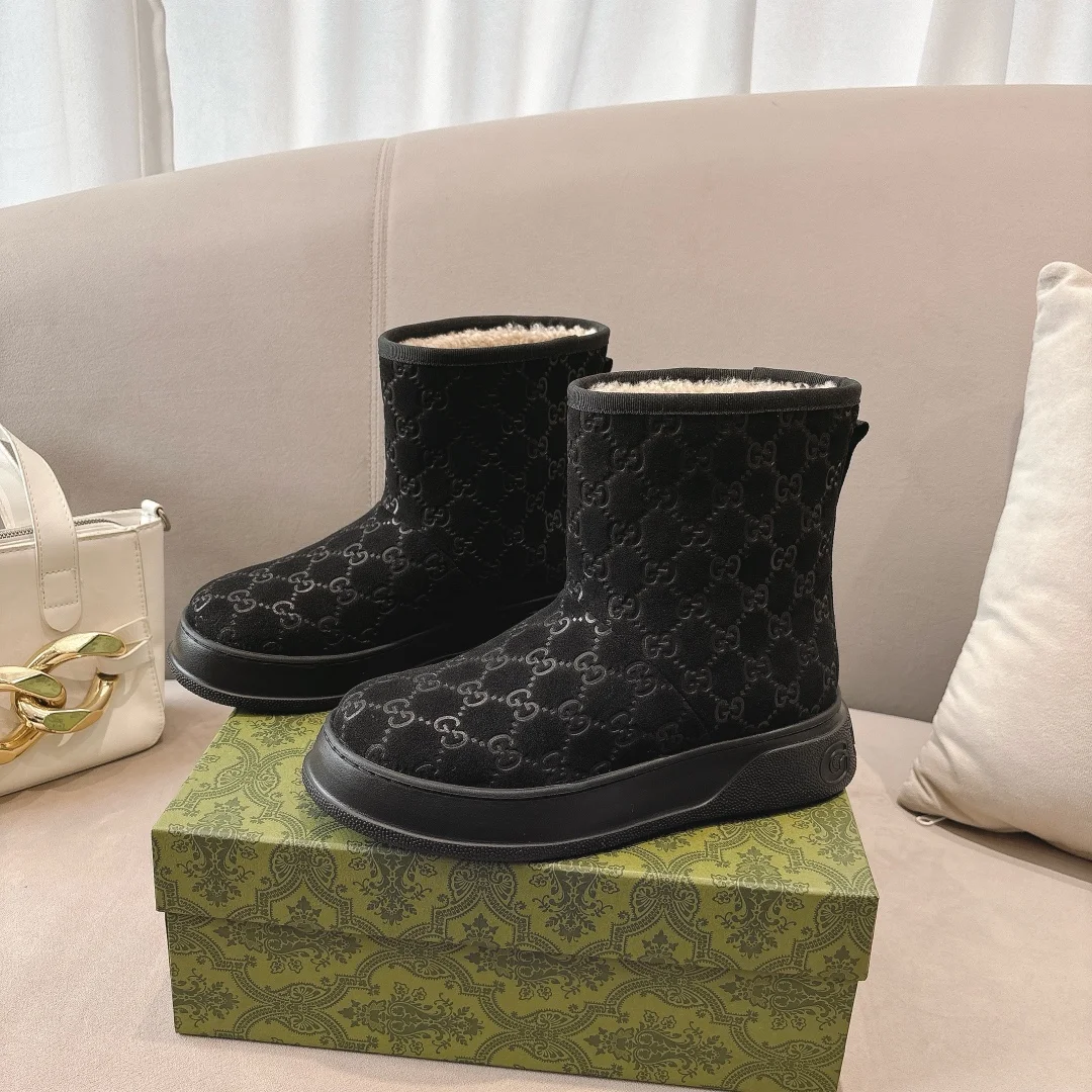 GUCCI Boots Suede Calfskin Black EU35-42 B90202609111803