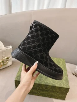 Alternative view of GUCCI Boots Suede Calfskin Black EU35-42 B90202609111803