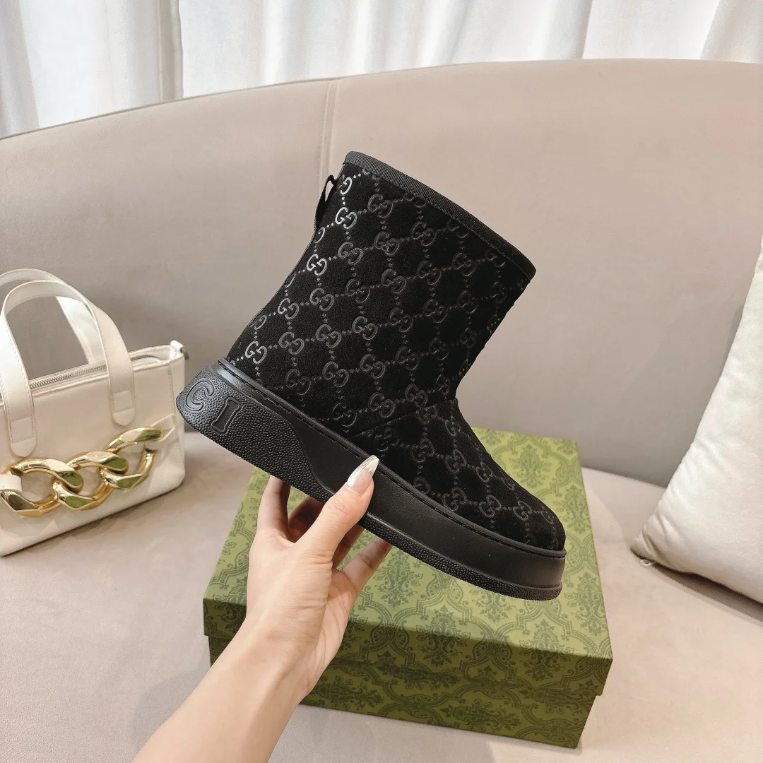 GUCCI Boots Suede Calfskin Black EU35-42 B90202609111803 - Image 2