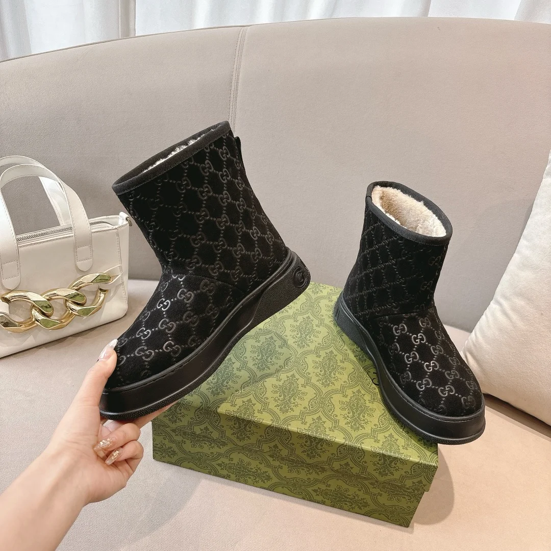 GUCCI Boots Suede Calfskin Black EU35-42 B90202609111803 - Image 3