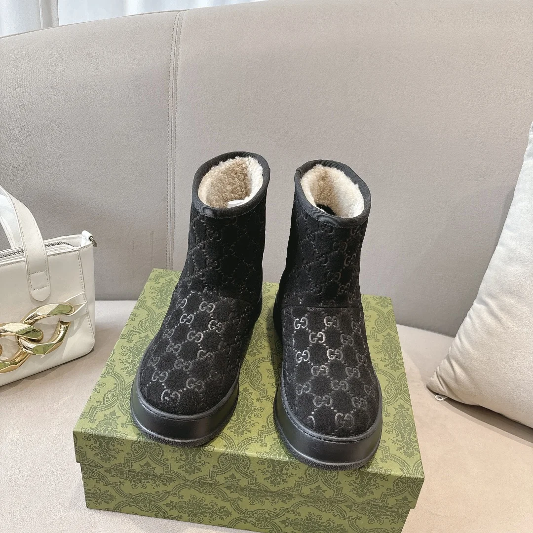 GUCCI Boots Suede Calfskin Black EU35-42 B90202609111803 - Image 4