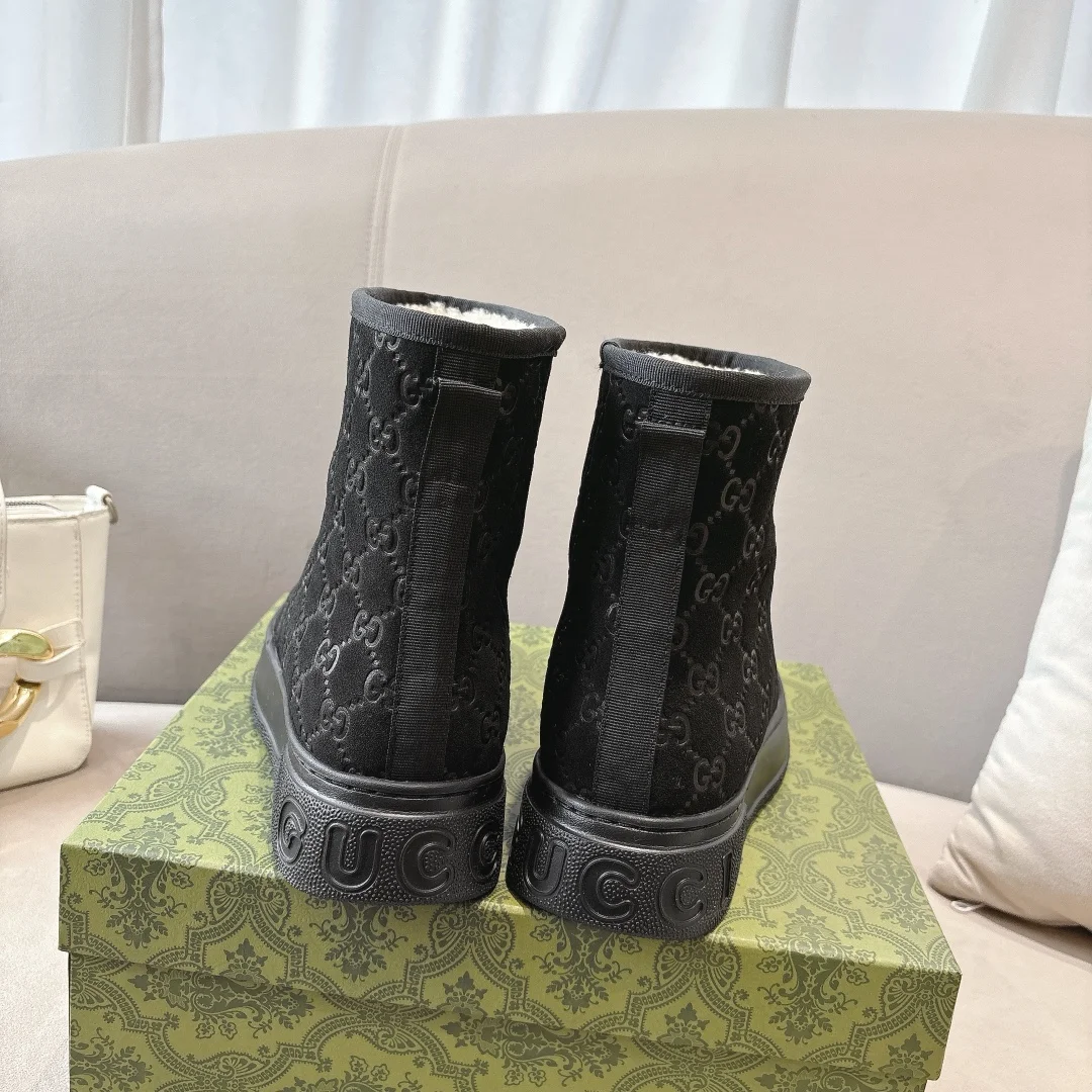 GUCCI Boots Suede Calfskin Black EU35-42 B90202609111803 - Image 8