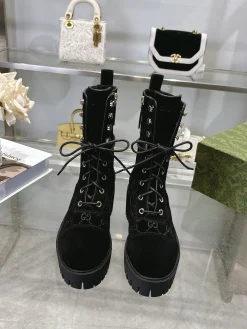 Alternative view of GUCCI Boots Suede Leather Black-Silver EU36-42 C30202609111791