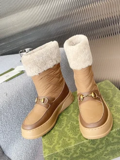 Alternative view of GUCCI Boots Wool Felt Leather Brown-Cream EU35-42 C40202609111810