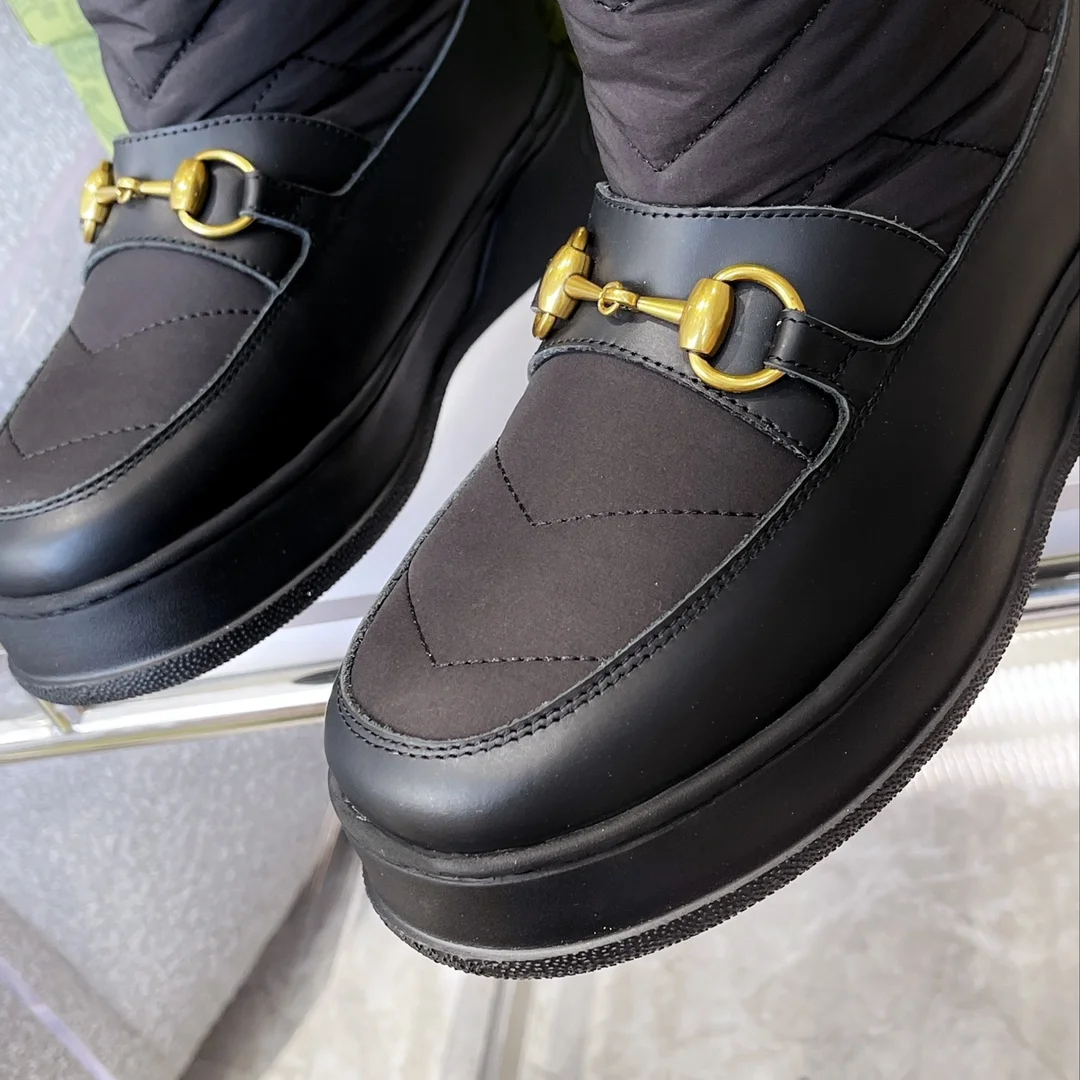 GUCCI Boots Wool Leather Black-Beige EU35-42 C40202609111811 - Image 6