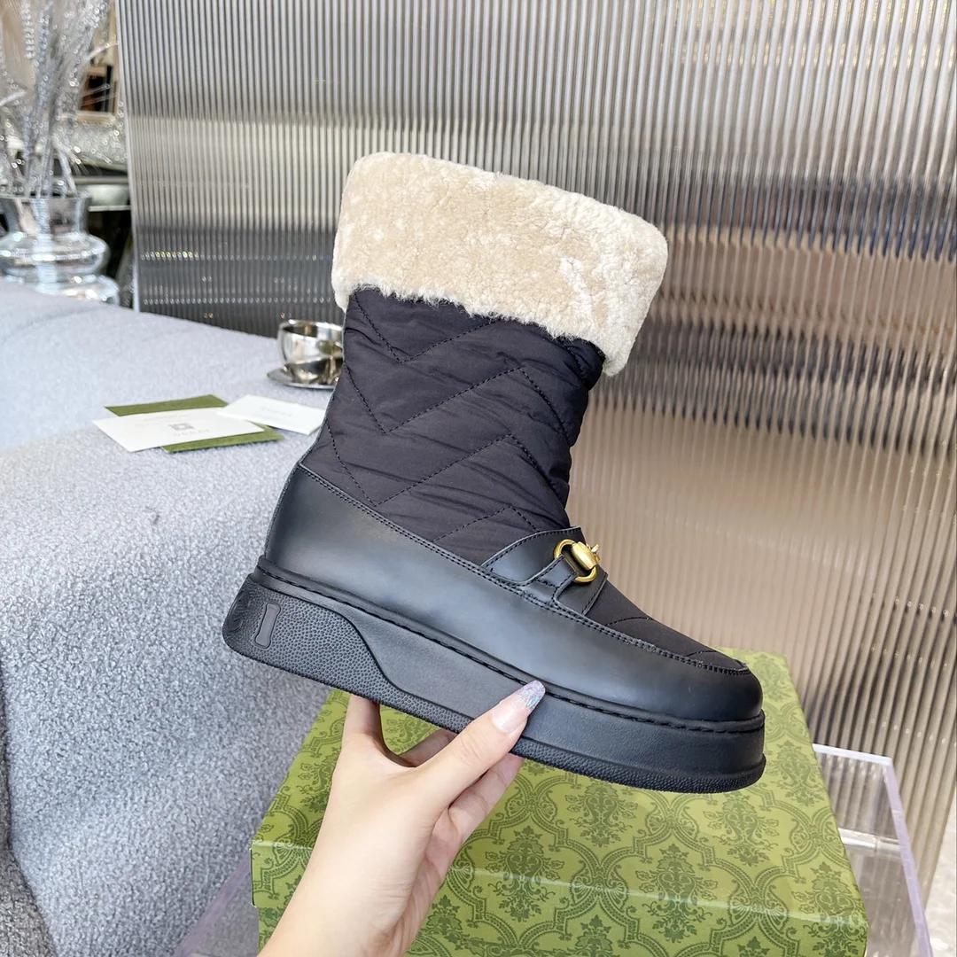 GUCCI Boots Wool Leather Black-Beige EU35-42 C40202609111811 - Image 7