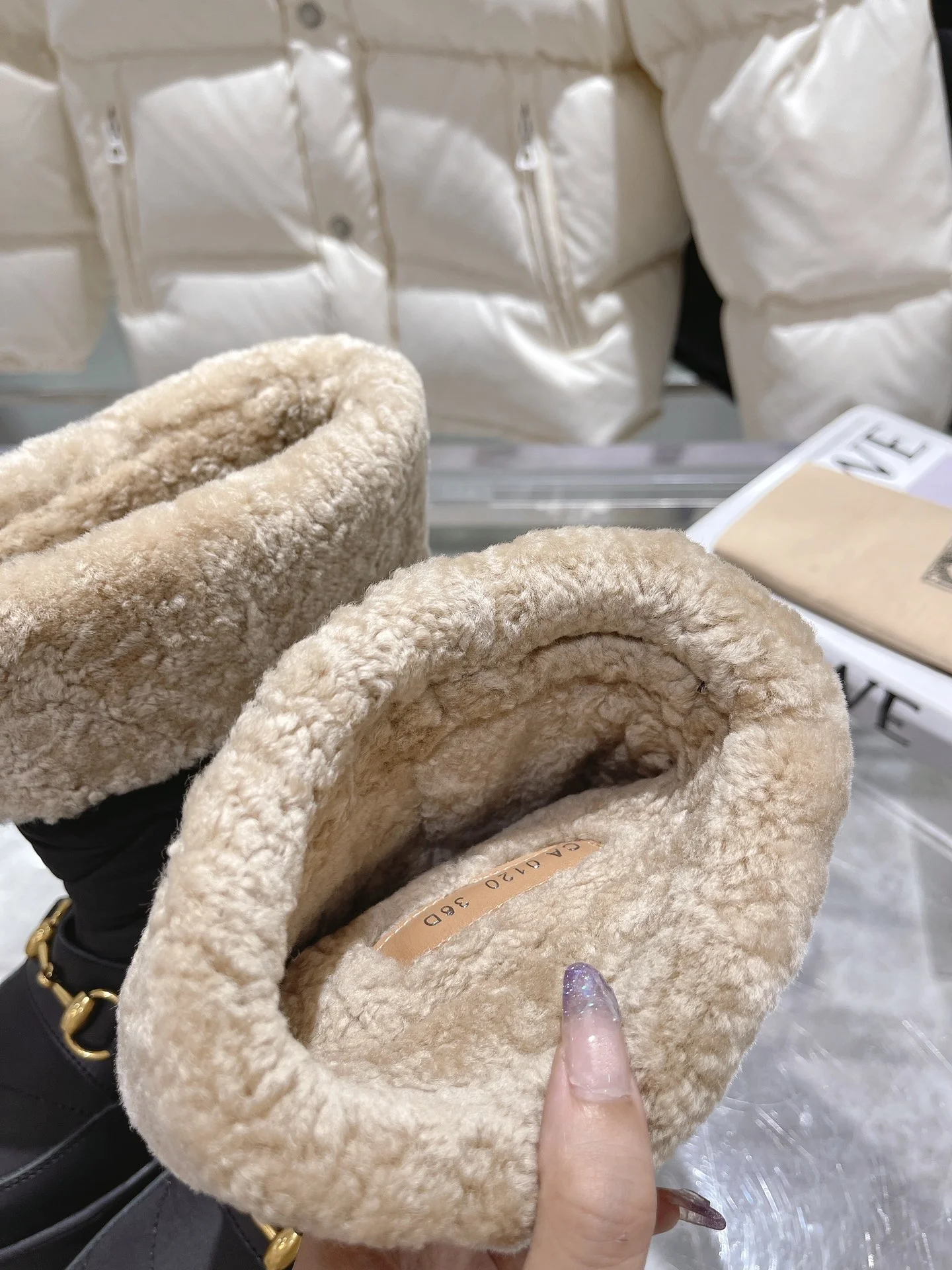GUCCI Boots Wool Leather Black-Beige EU35-42 C40202609111811 - Image 9