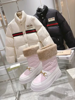 GUCCI Boots Wool Shearling White-Black-Pink-Gold EU35-42 C40202609111813
