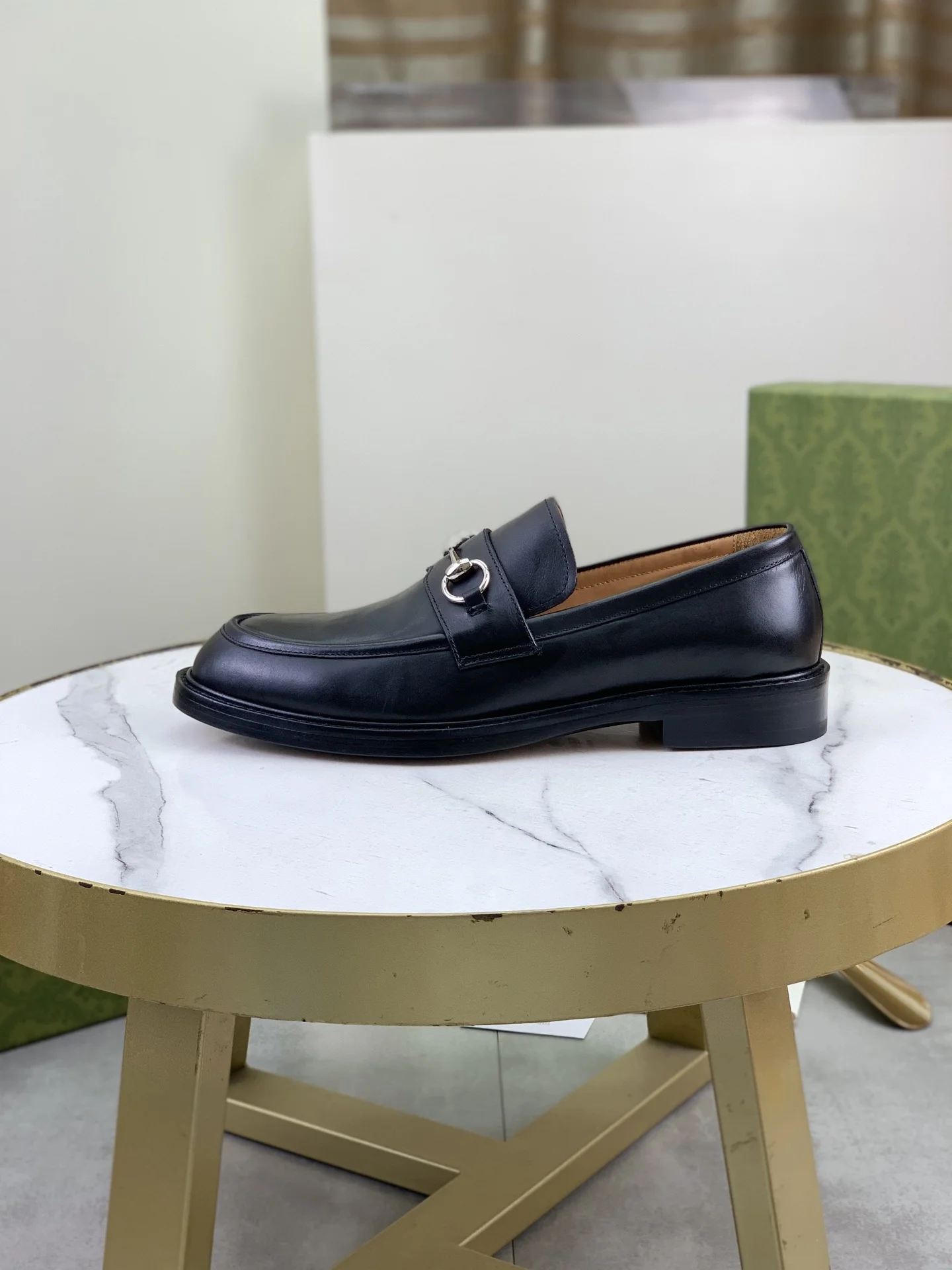 GUCCI Formal Shoes Calf Leather Black-Gold EU39-45 D80202609111073