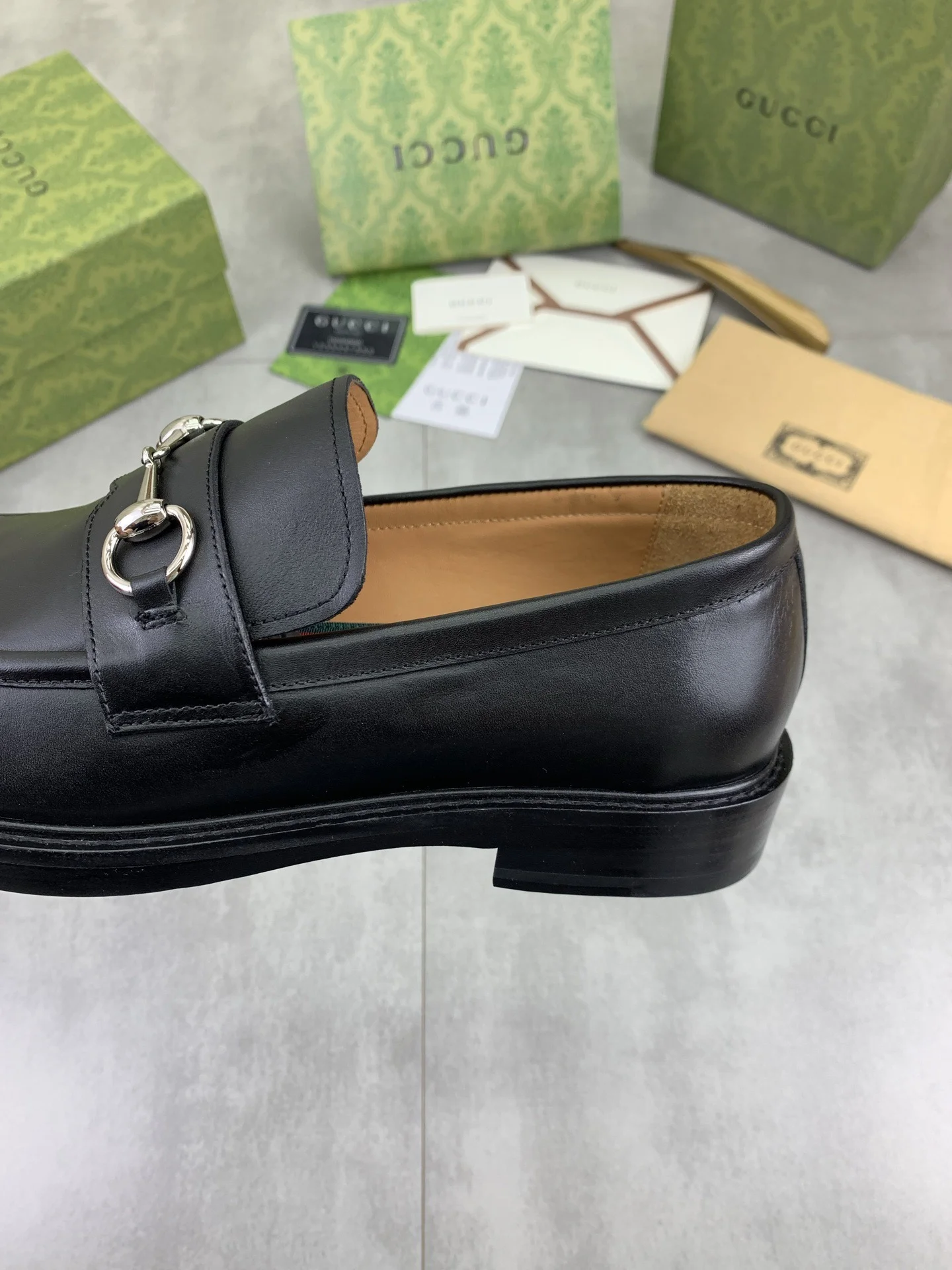 GUCCI Formal Shoes Calf Leather Black-Gold EU39-45 D80202609111073 - Image 7
