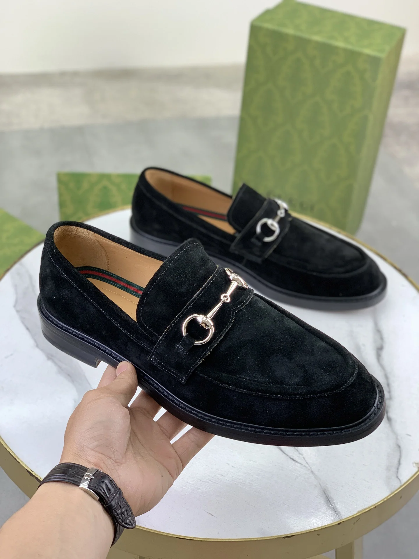 GUCCI Formal Shoes Calf Leather Black-Silver EU39-45 D80202609111070 - Image 3