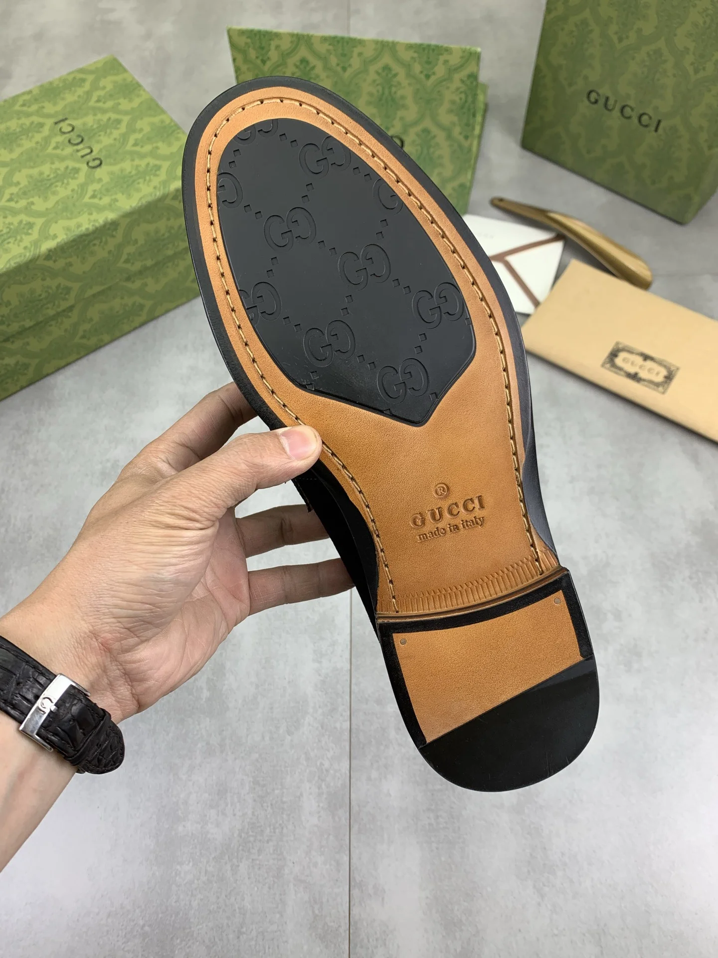 GUCCI Formal Shoes Calf Leather Black-Silver EU39-45 D80202609111070 - Image 8