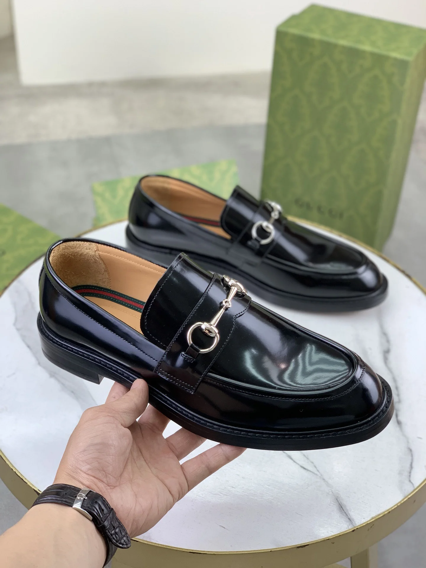 GUCCI Formal Shoes Calf Leather Black-Silver EU39-45 D80202609111072 - Image 3