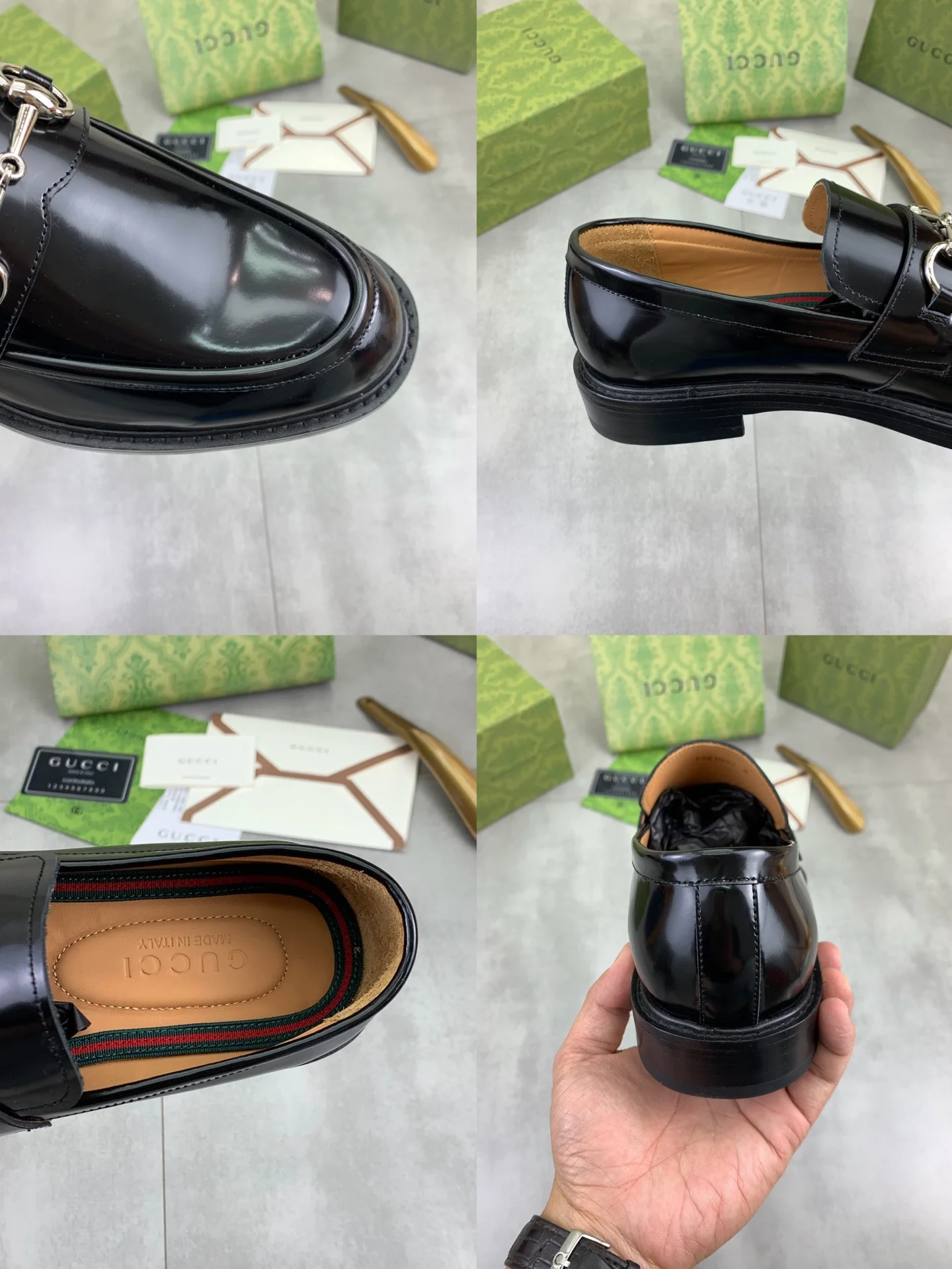 GUCCI Formal Shoes Calf Leather Black-Silver EU39-45 D80202609111072 - Image 9