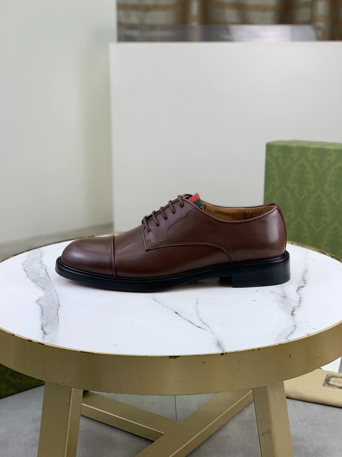 GUCCI Formal Shoes Calf Leather Brown-Black EU39-45 D80202609111064