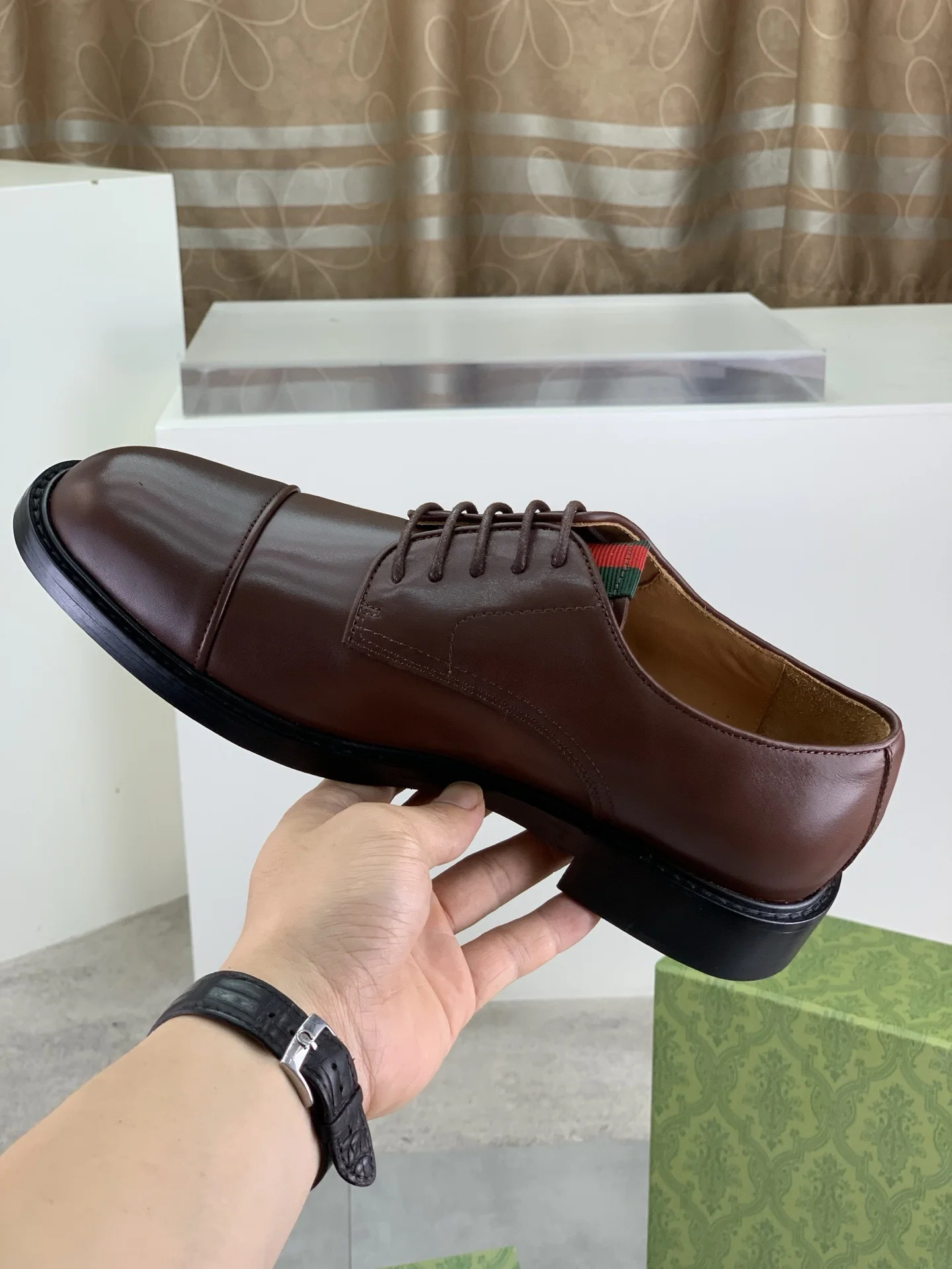GUCCI Formal Shoes Calf Leather Brown-Black EU39-45 D80202609111064 - Image 7