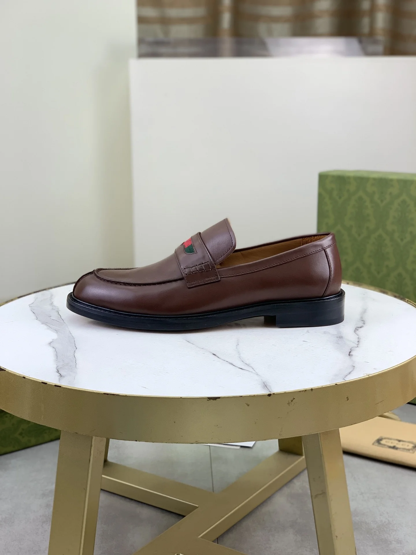 GUCCI Formal Shoes Calf Leather Brown-Black EU39-45 D80202609111069
