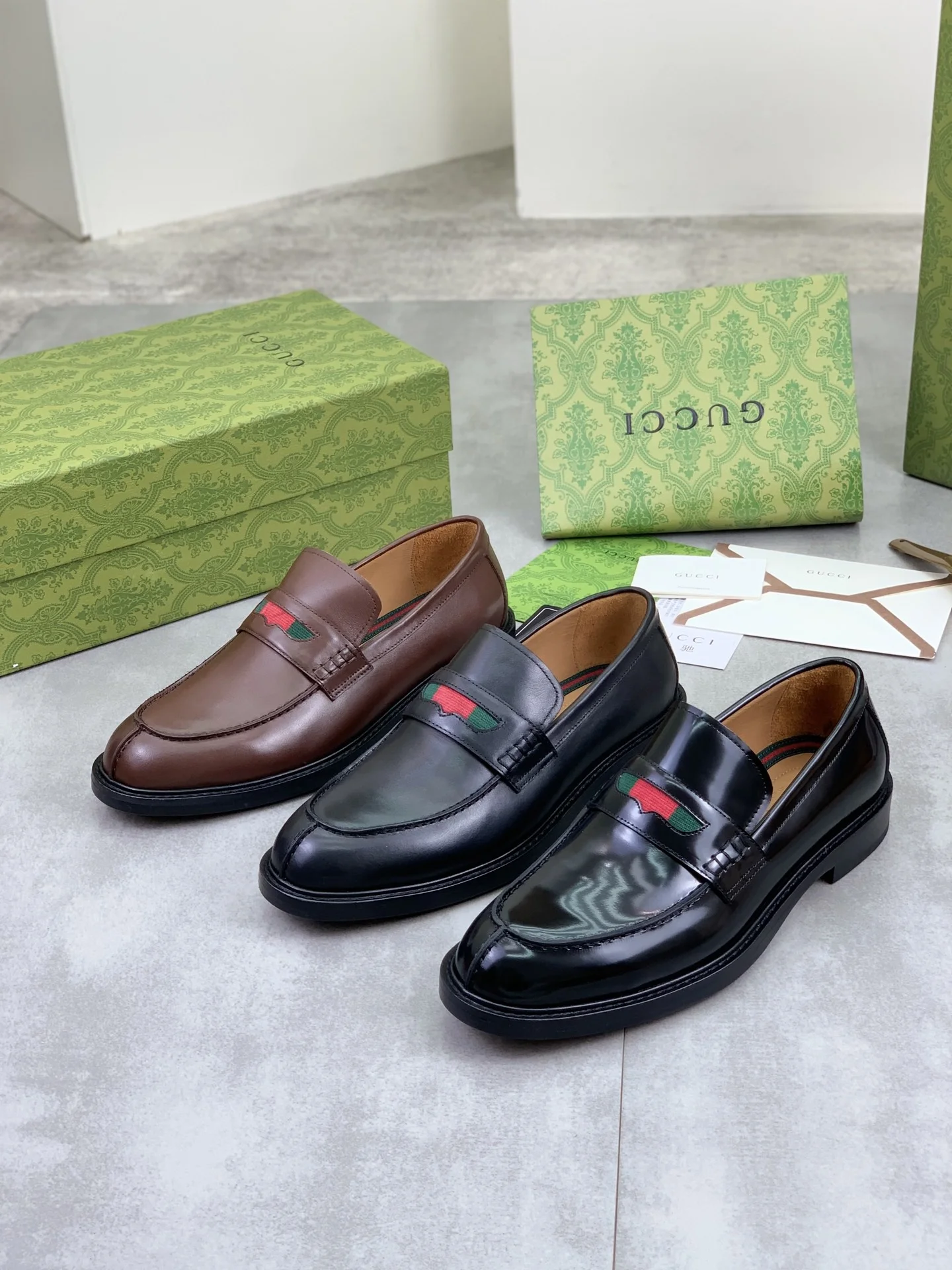 GUCCI Formal Shoes Calf Leather Brown-Black EU39-45 D80202609111069 - Image 2